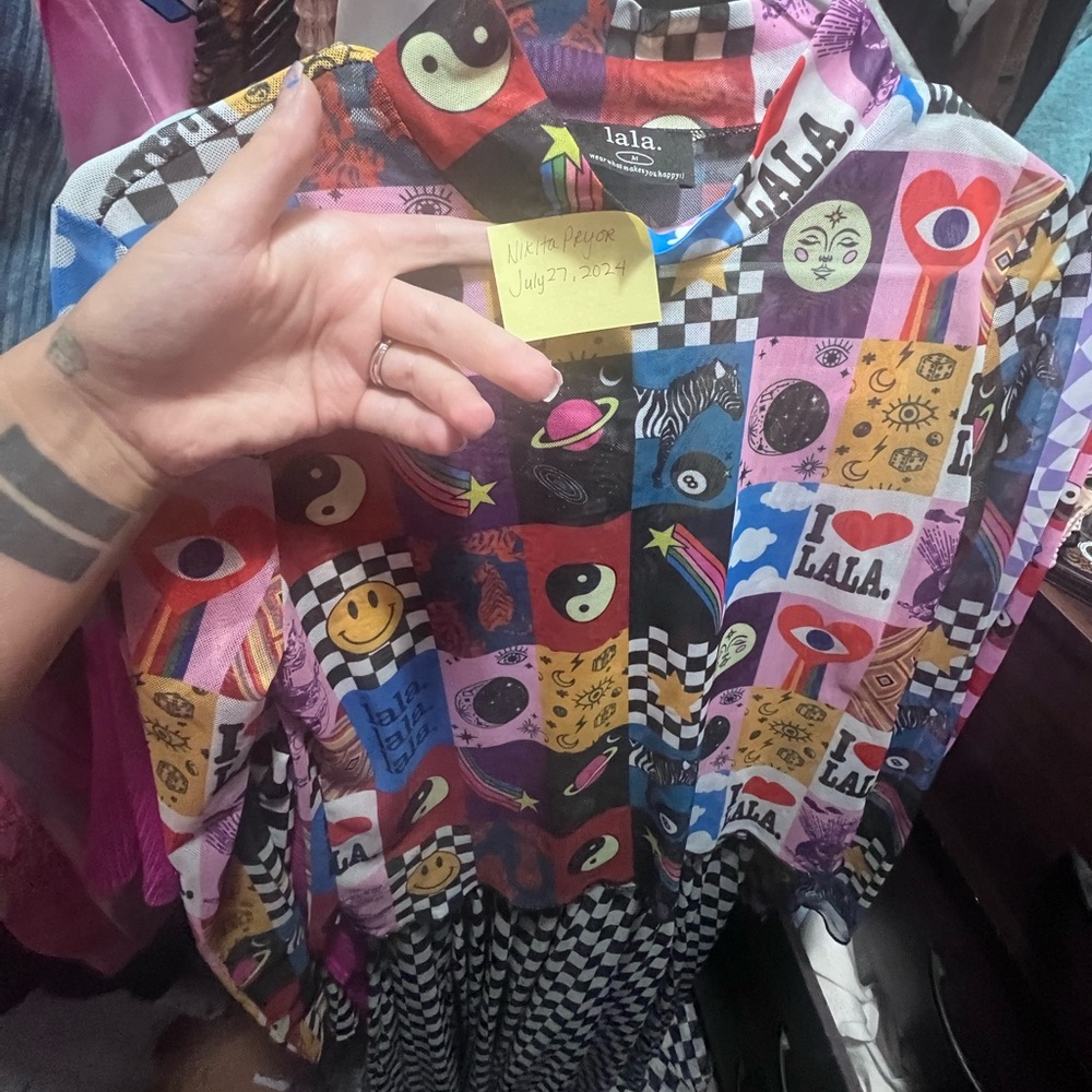 Dressed In Lala Original Patchwork mesh Top No Longer Sold